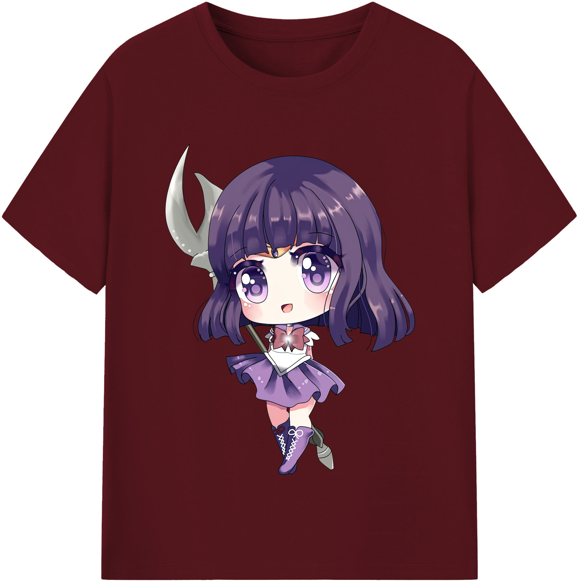 （画像用） 美少女戦士セーラームーン 土萠ほたる Sailor Moon Tomoe Hotaru （セーラーサターン；Sailor Saturn） 綿100％半袖Tシャツ（フロントプリント）